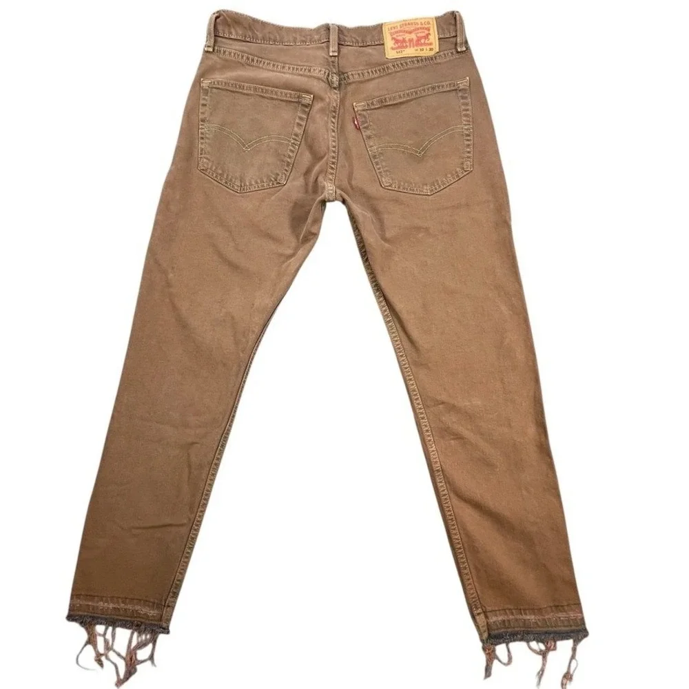 Levi's Brown 512 Slim Taper Raw Hem Jeans Mens 32x30